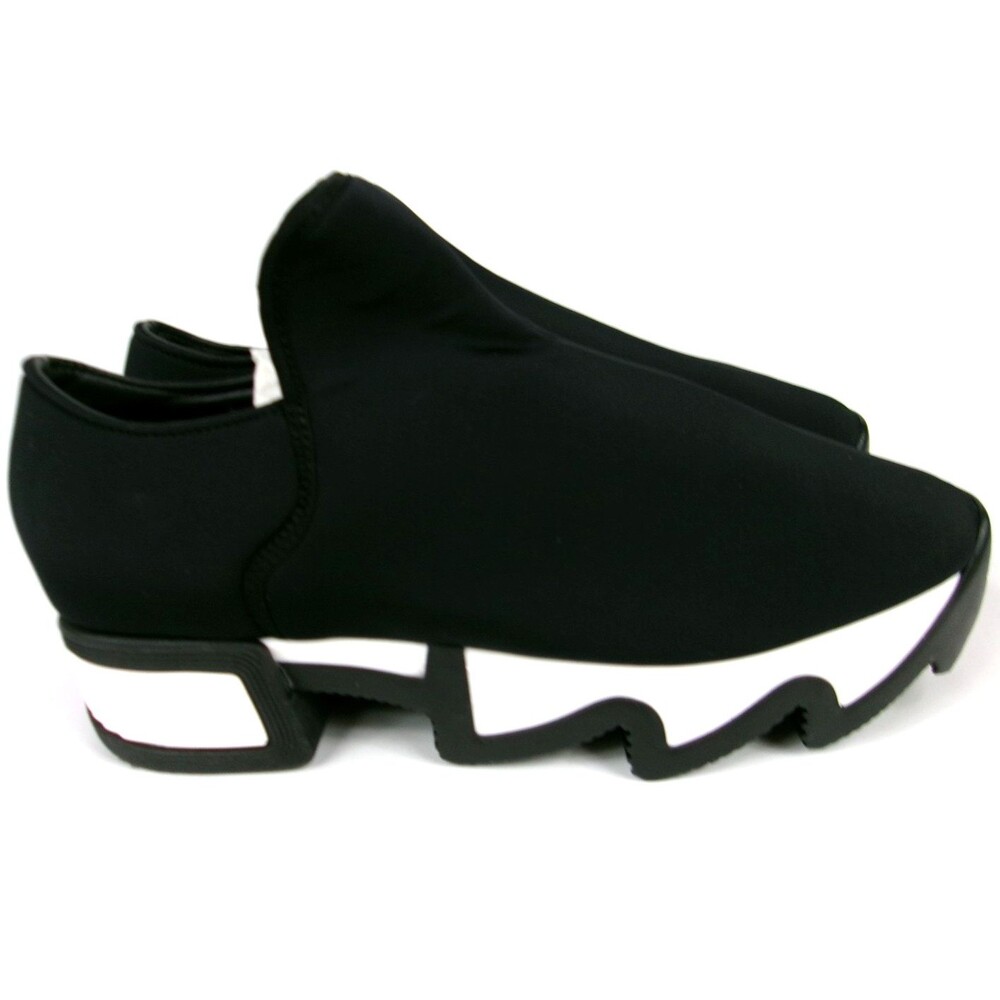 iRi NYC Black White Platform Slip On Athletic Shoes Women's EU 40.5 US 10.5 New